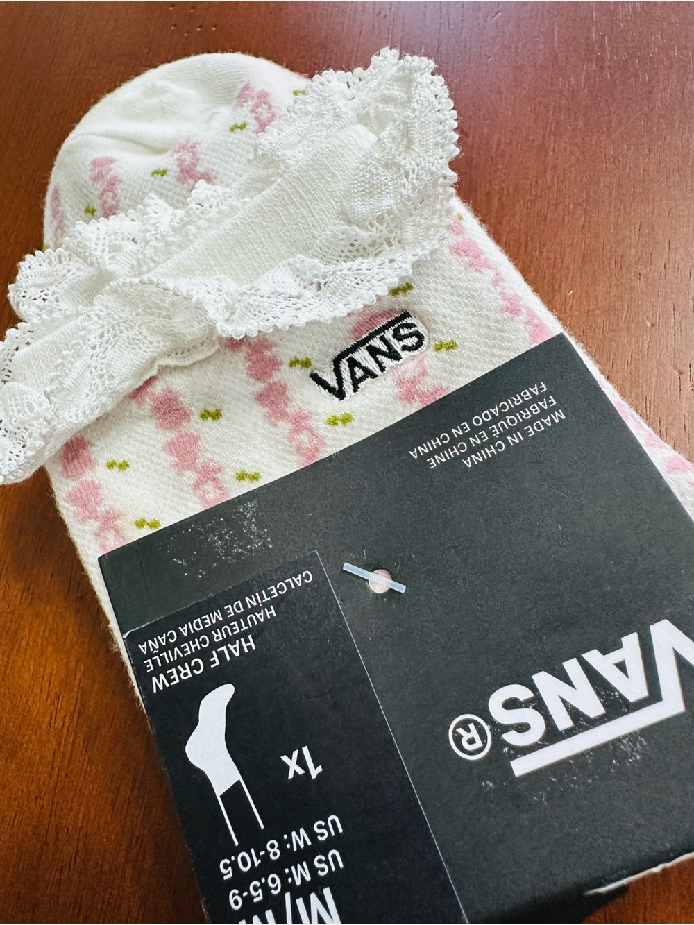 Vans Sereno Lace Off-White Crew Socks M/M - Picture 3 of 5